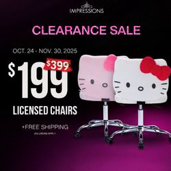 Brand New Impressions Hello Kitty Vanity Chairs 