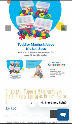 CHILDCRAFT TODDLER MANIPULATIVES KIT B, PLASTIC BUILDING RIOCKS