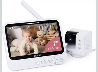 Video baby Monitor with Camera & Audio, 7” Large Screen, Local-Only & Private, No App, Easy Setup for Baby & in-Home Family Care $40