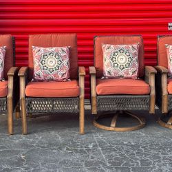 4 PATIO FURNITURE CHAIRS - 2 ROCKING 2 STATIONARY CHAIRS by HAMPTON BAY - delivery is negotiable
