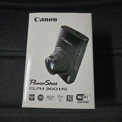 Brand New Sealed Canon PowerShot ELPH 360 HS 20.2MP Digital Camera Black 