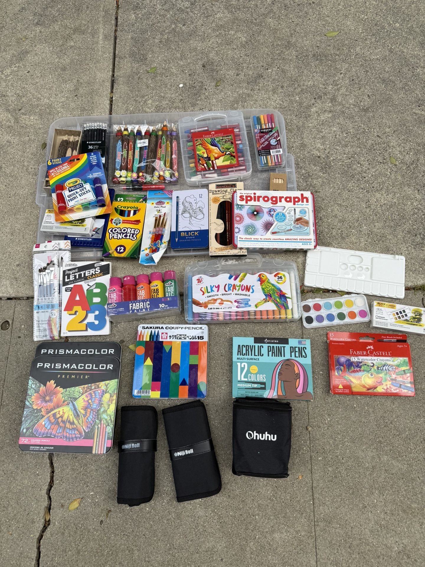 Art Supplies Bundle - bulk lot of sketch pads, colored pencils, and other various art-related supplies