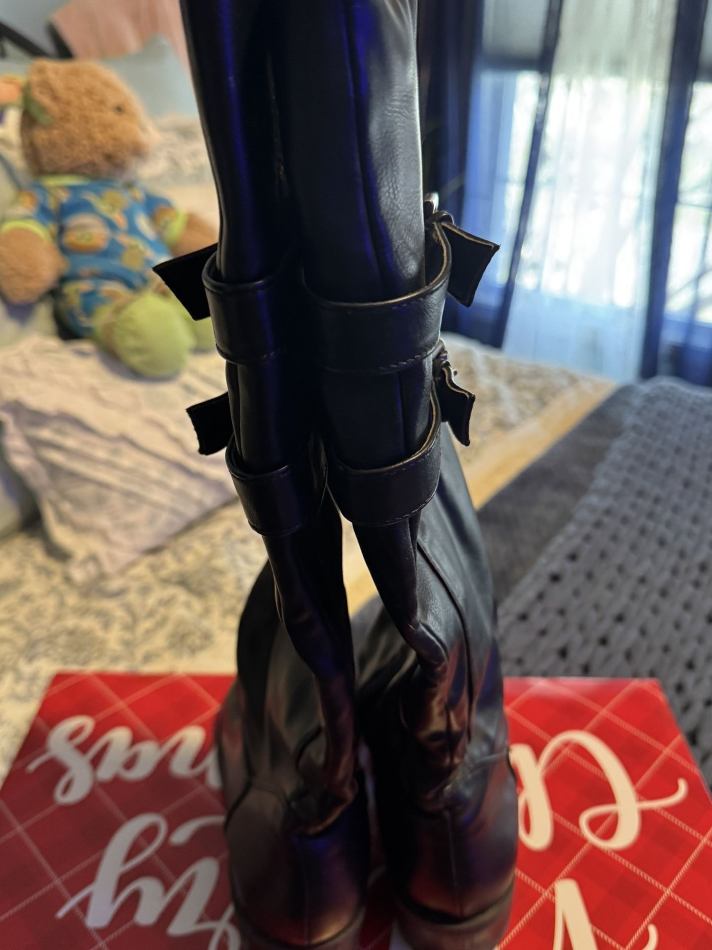 Ladies Black Calf High Boots