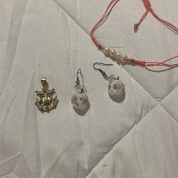Aretes Pulsera Y Dije 
