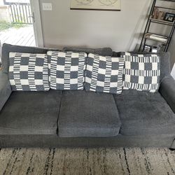 Large Gray Couch + Pillows – Must Pick Up – $450 OBO