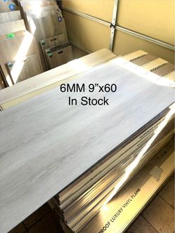 6MM 100% Waterproof Luxury Vinyl Plank Light Silver Oak Ready for immediate pick up. 9”x60”