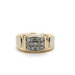 10kt Gold Mens Diamond Ring 13 Diamonds 10.10grams Size 12 138950 1