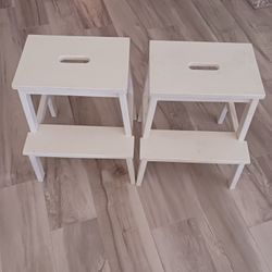 Ikea Solid Wood Step Stools (2) 