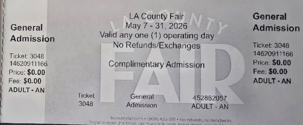 La County Fair tickets.