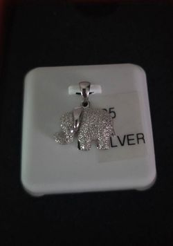tunning 925 Sterling Silver Moissanite Elephant Pendant