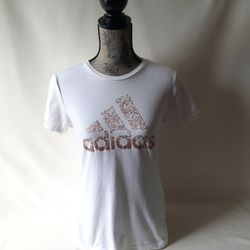 Adidas women's white short sleeve activewear top size S/P