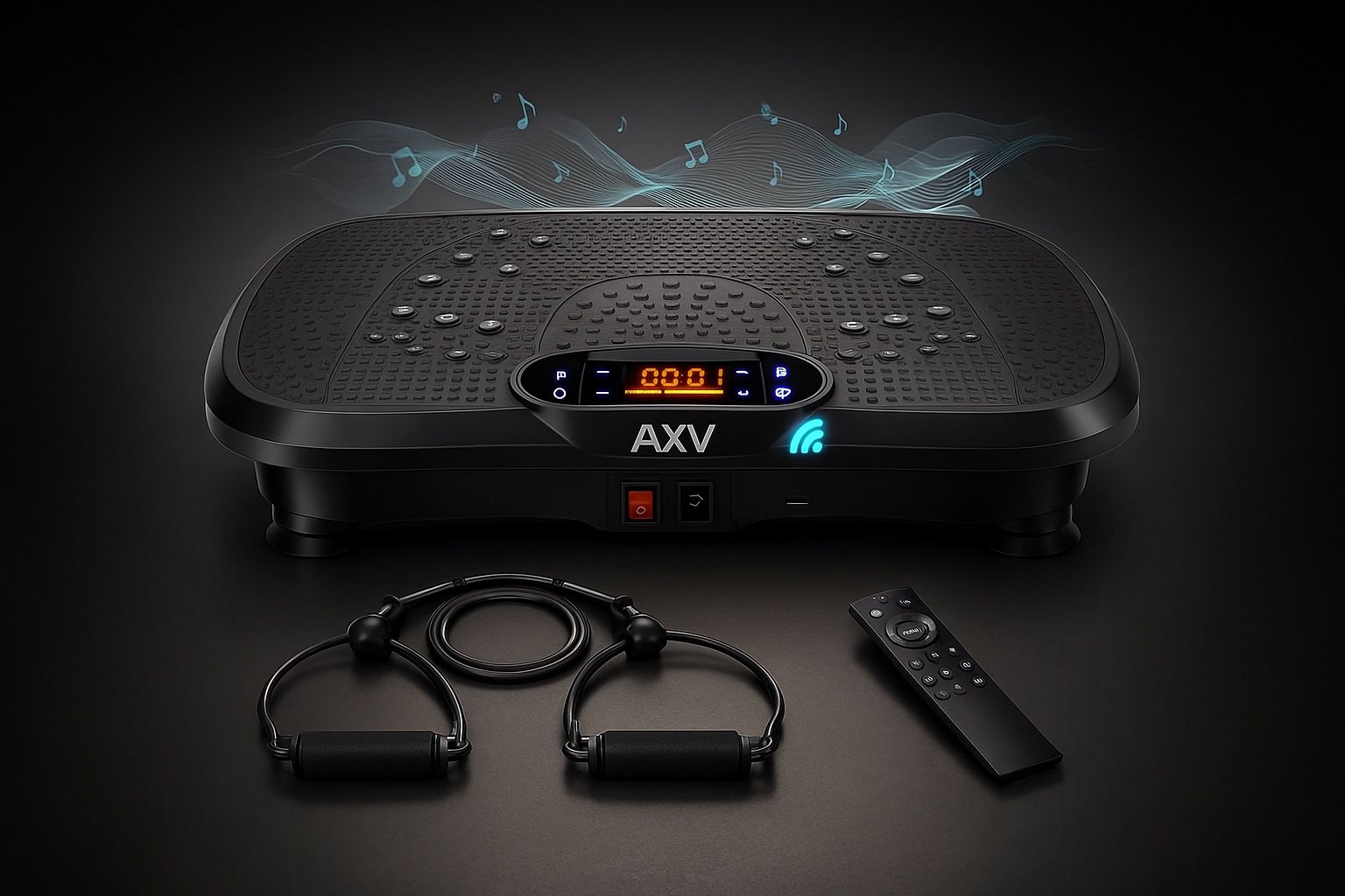 AXV Whole Body Vibration Plate Exercise Machine – Model FR-78 – 120 Speed Levels + Bluetooth + Resistance Bands+ Remote