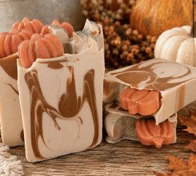 Pumpkin Patch Goat Milk Soap  Every autumn, our pumpkin patch becomes one of the busiest places on the farm. The vines stretch across the fields, the 