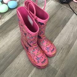 Girls Pink Rain Boots 