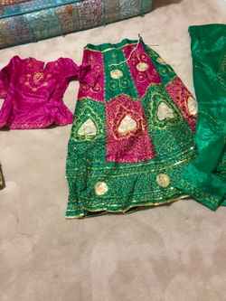 3 pieces Indian outfit. Top , bottom & scarf.