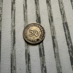 50 Pfennig coin from the Bank Deutscher Länder