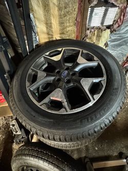2019 Crosstrek stock wheels with donut.