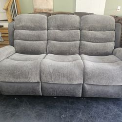 Brand New Jiashan Yage 2 Tone Grey Manually Reclining 3 Seat Sofa