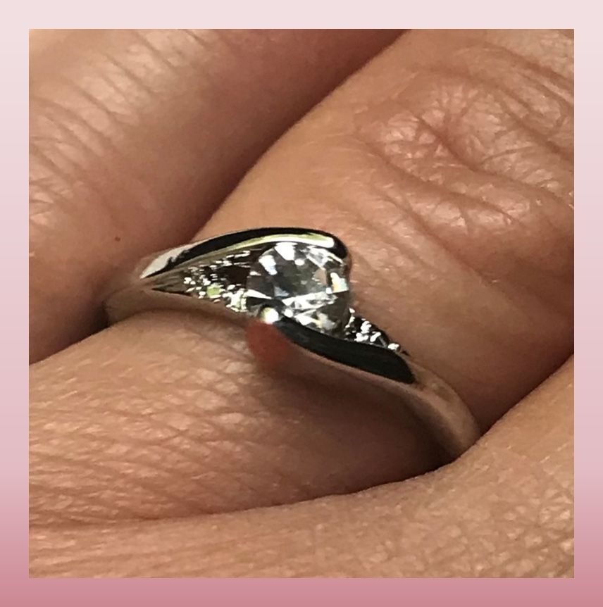 New Silver Plated 8mm Cubic Zirconia Size 10 Ring Anillo