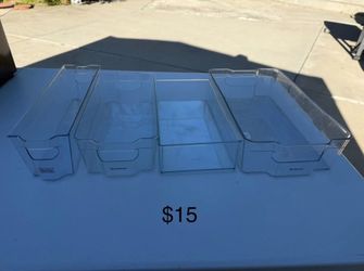 Clear Fridge & Pantry Storage Bins - 4 Pieces (Brookstone, Black+Decker)