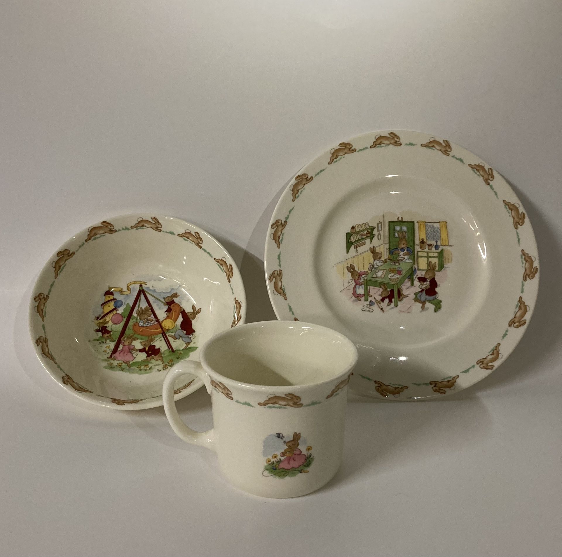New Without Box Collective Bunnykins 3pc Royal Doulton designed china set