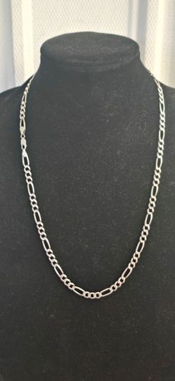 Sterling Silver Italy Figaro Chain Necklace