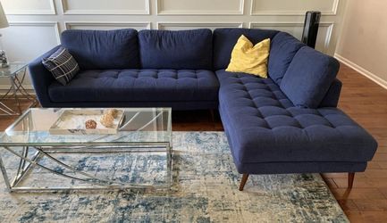 Mid Century Modern Sectional with Chaise by Living Spaces