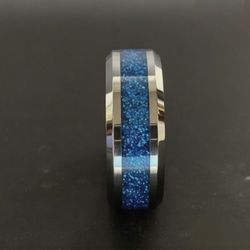 Unisex Sparkling Sapphire Bling Ring/Band