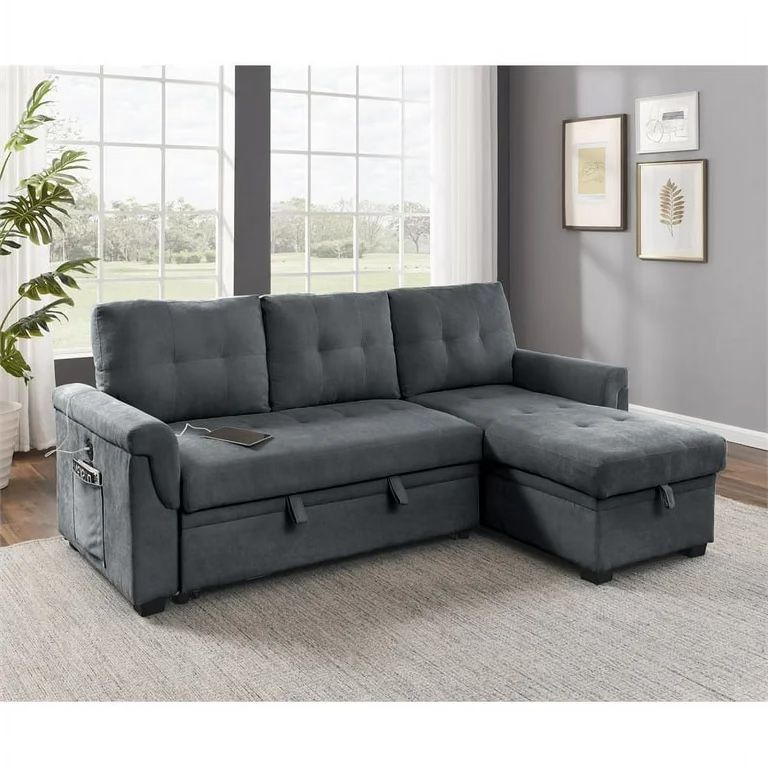 L Sectional Couch 🛋️ Brand New In Box 📦 Has USB Port ✅ Pull Out Bed ✅ Storage Underneath ✅ Reversible L ✅
