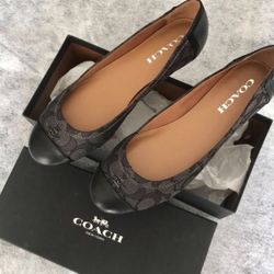 New Black Coach Flats