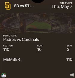 Two Padres Tickets Mason Miller Bobblehead Night