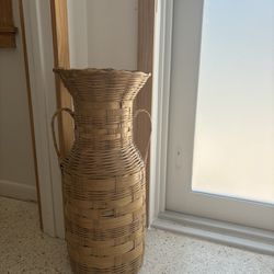 Boho Basket Umbrella Stand Or Vase