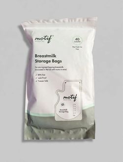 Motif Medical Breastmilk Storage Bags, 100 Count 100-Pack Of 6oz Freezer Bags - Convenient Easy-Pour Spout - Leakproof Double Zipper - Write-On Label