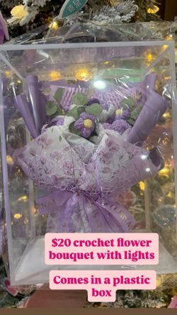 Crochet Flowers With Plastic Box