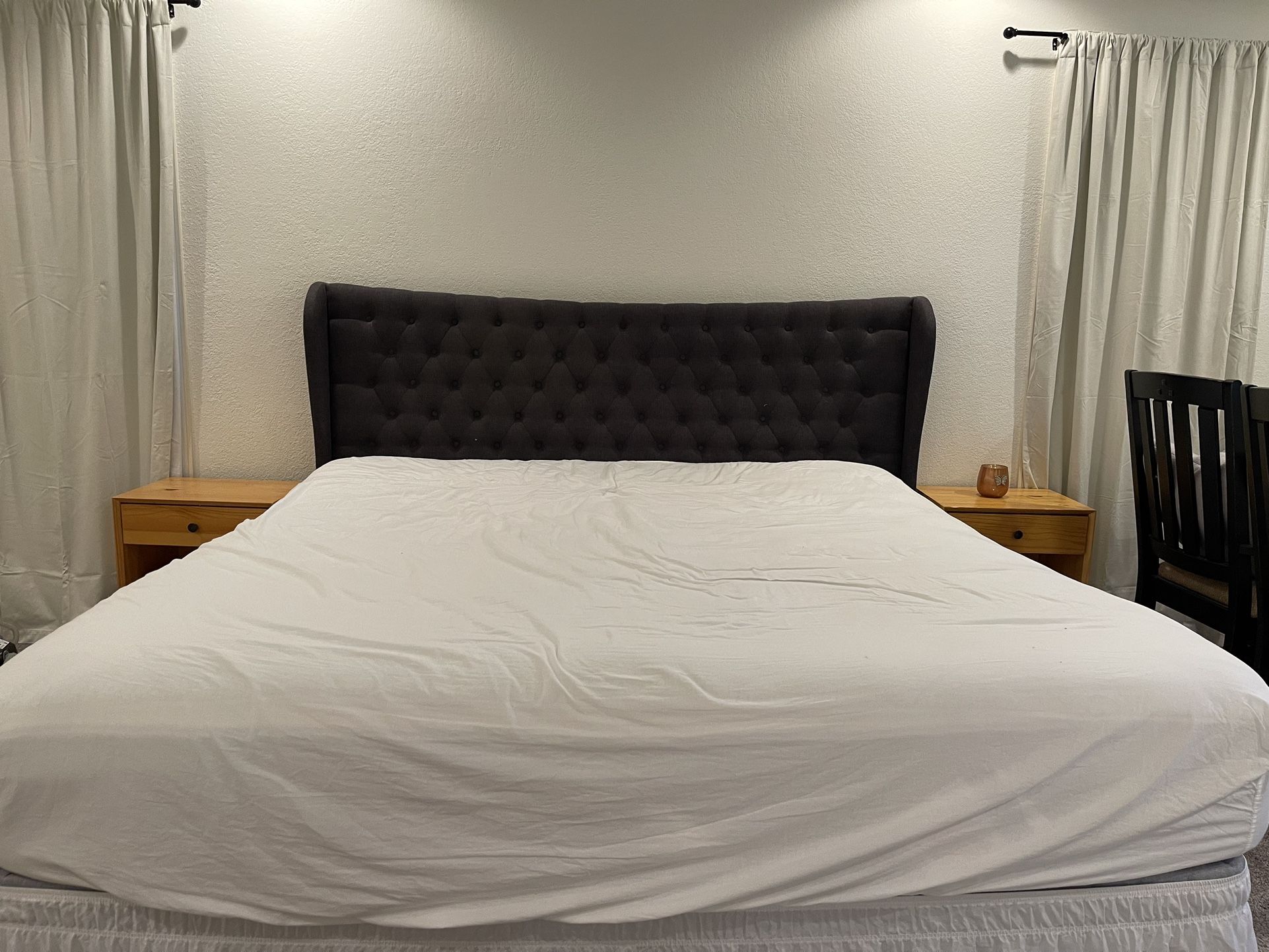 King Frame, Mattress, Spring Boxes and Headboard