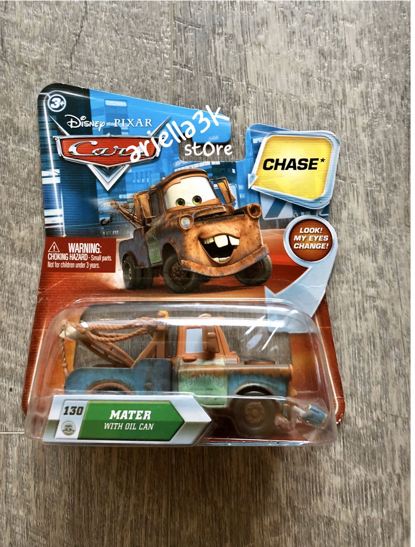 Disney Pixar Cars Mater with Oil Can #130 Chase Eyes. NEW