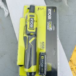 RYOBI USB Lithium 1/4 in. Ratchet Kit with 2.0 Ah Battery and USB Charging Cable