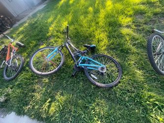 Teal and Black Mountain Bike