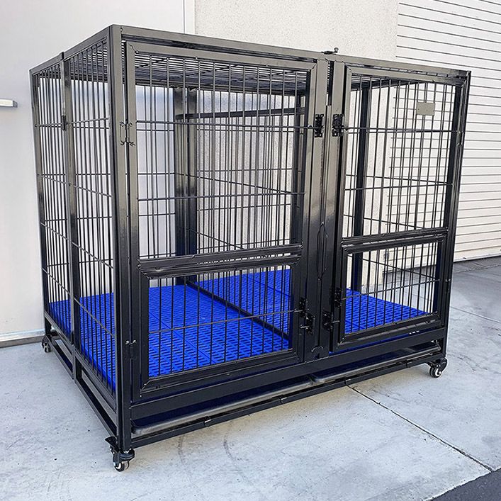 (Brand New) $280 Large 49” Heavy-Duty Folding Dog Crate 49x38x43” Double-Door Cage Kennel w/ Divider