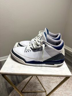 Air Jordan 3 White Navy Cement Sneakers