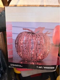 Lighted Grapevine Pumpkin