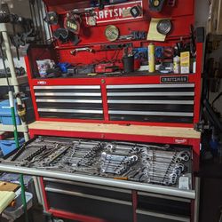 Tool Box And Tool Cart Both Loaded With Tools Like New