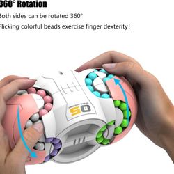 Decompression Toy, Three-dimensional Magic Bean Fingertip Magic Cube Puzzle Toy for Kids Children Student Adult as Birthday Gift Rubik's Cube
