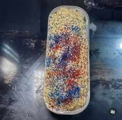 Homemade Cake with Red, White & Blue Sprinkles