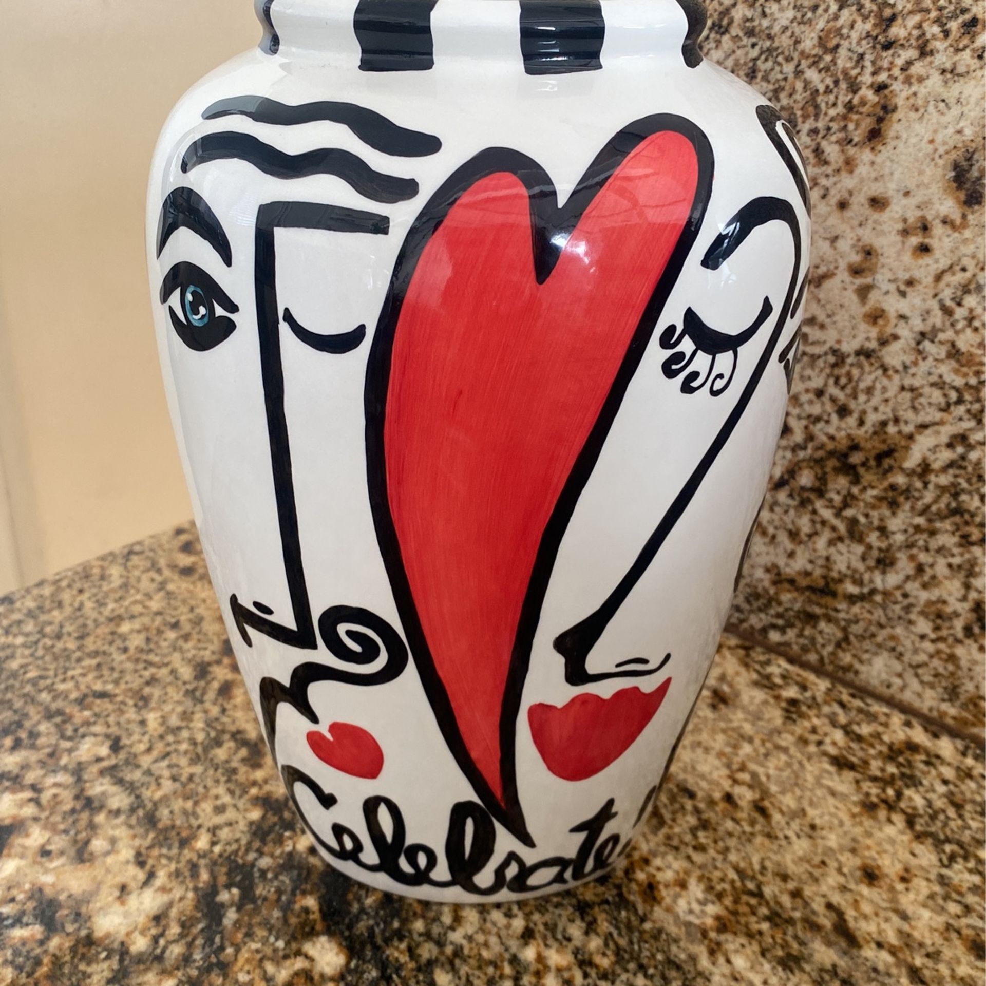Ceramic Vase With Love Joanne Delomba Artist Colorful