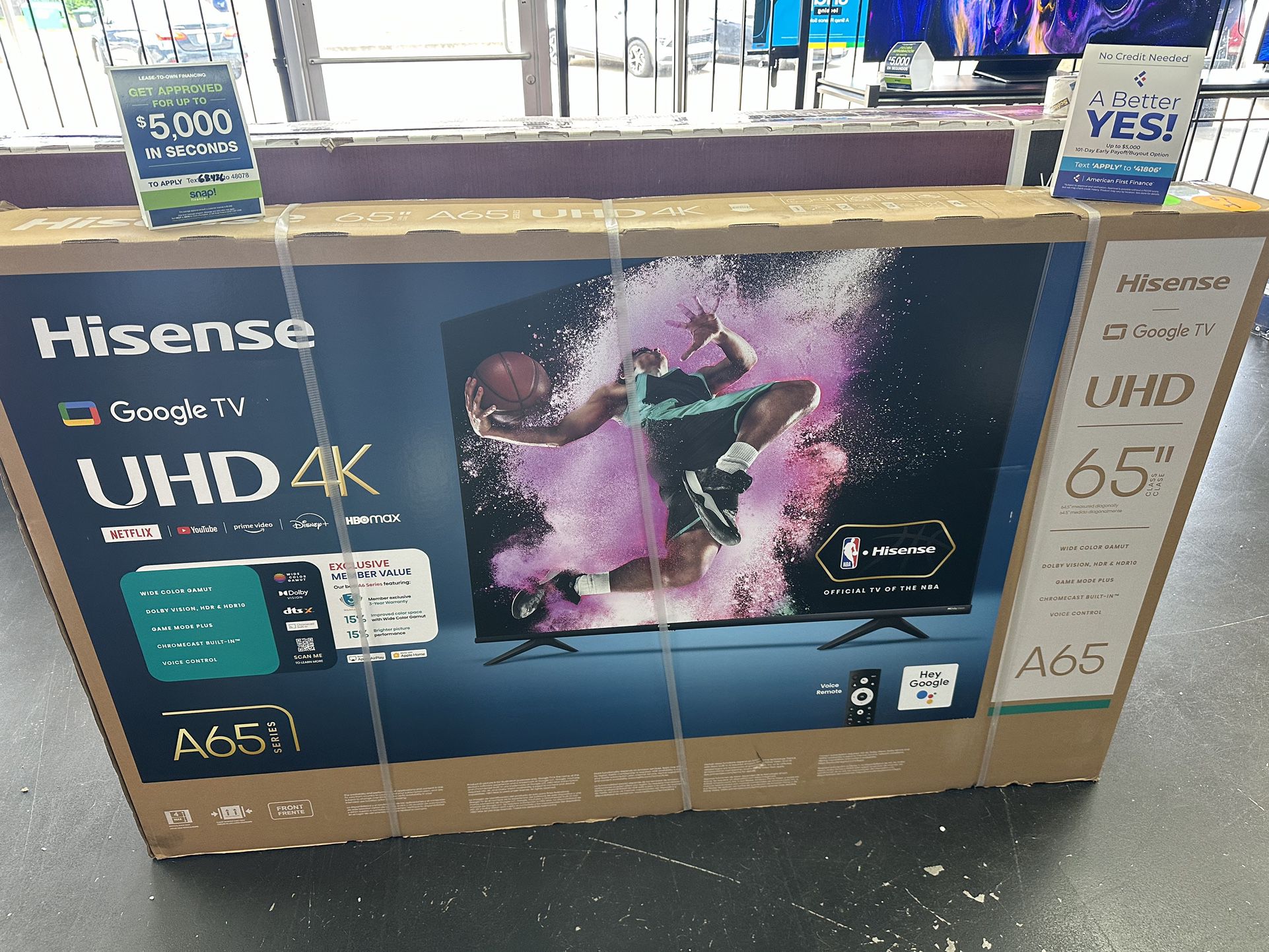 65”Hisense UHD 4K Smart Tv