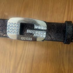 GUESS Belt w/Rhinestone Buckle