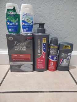 Dove bar soap deodorant and bodywash $25