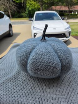 Soft blue & light grey pumpkin decor