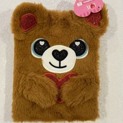 SuperStyle Bear Journal Gift for 4+ Years Old Boys \ Girls, Fuzzy Notebook Cute Bear Journal